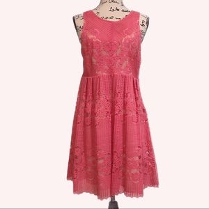 Free People Pink Coral Lace Dress size 12 - Large